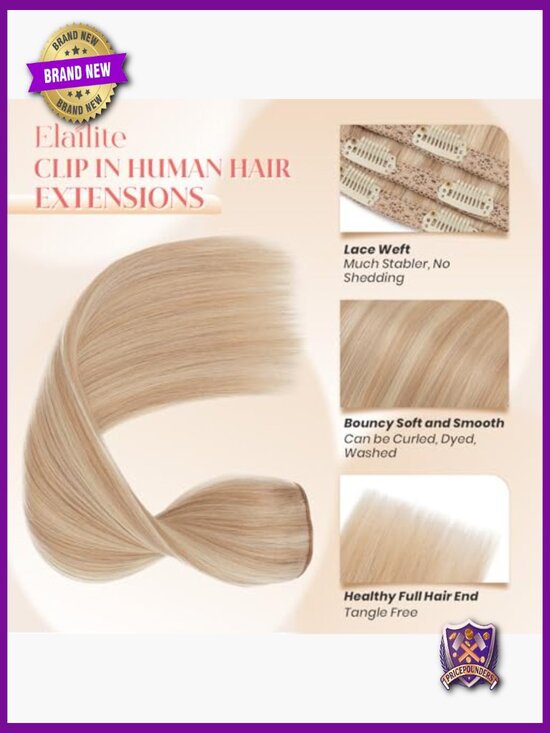 Clip In Hair Extensions Real Human Hair 16 Inch 73g Remy Hairpieces for Women